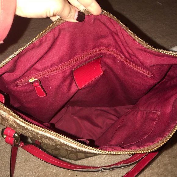 COPY - Large coach tote red and tan - Picture 6 of 6